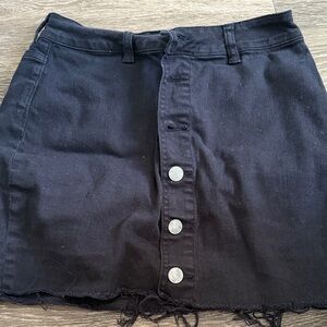 PacSun Black Button-Front Denim Skirt